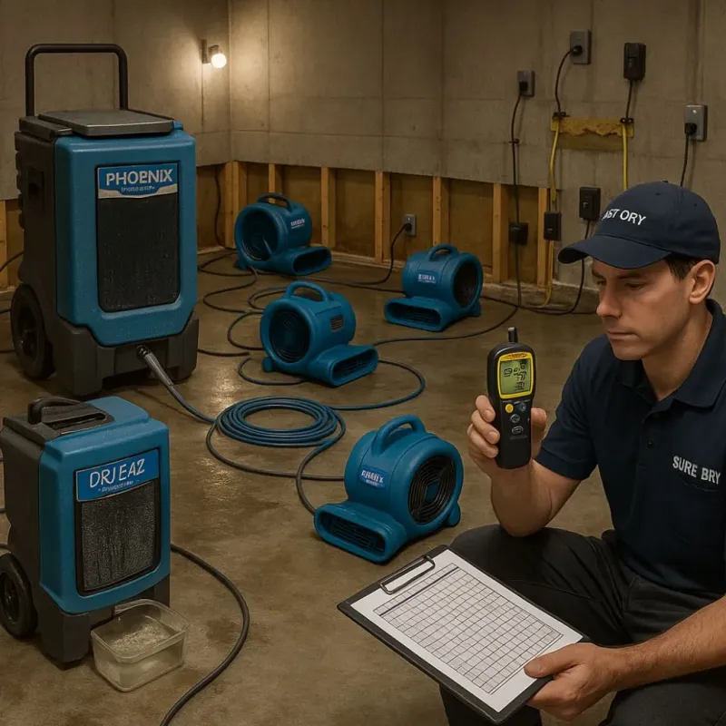 Structural Drying and Dehumidification process in Bogalusa, LA